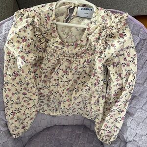 Old Navy Floral Blouse in Cream and Pink